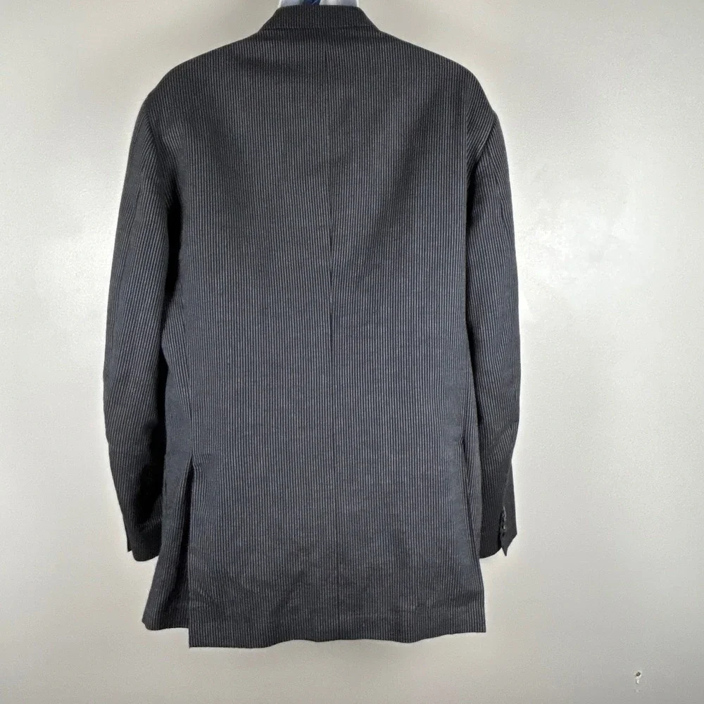 Corneliani Gray Pinstripe Blazer 2-Button Sport Coat Mens ~42R Cotton Flax Silk